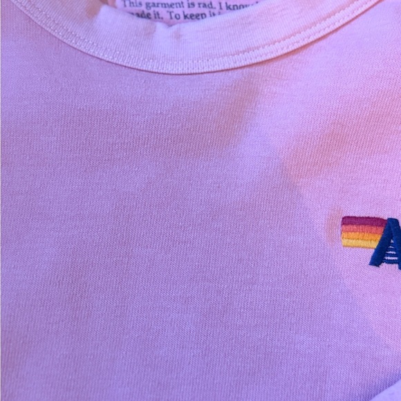 Aviator Nation Mauve Pink Sweatshirt with Velvet Striped Accents - Picture 6 of 10